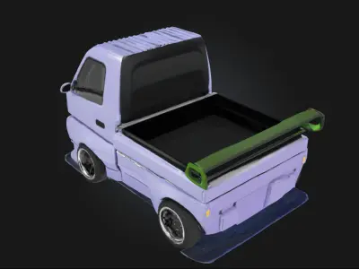 Drift Mini Truck  Stylized Compact Truck 3D model