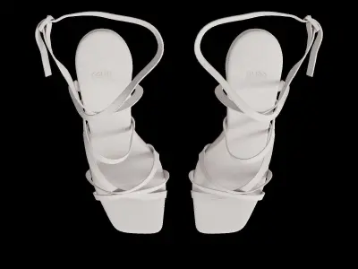 Italian Leather Strappy Sandals Low-poly 3D model