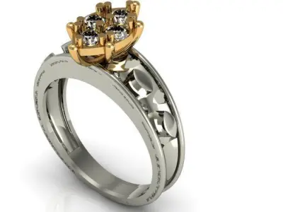 daimond ring 3D print model 4