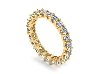 U Shaped Eternity Ring 2 point 2 mm stone size swiss 14 and EU54 3D print model