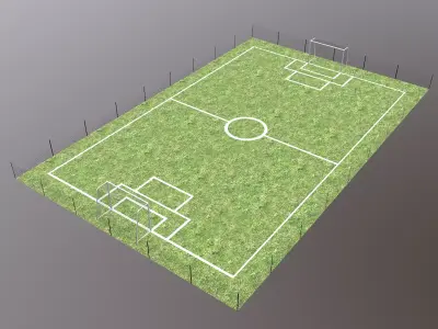 Football Field Low Poly Low-poly 3D model