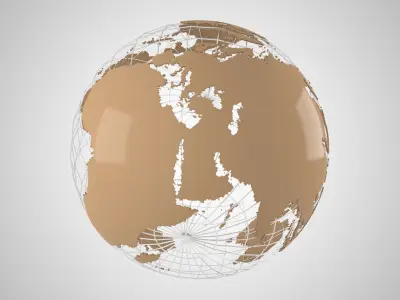 Globe News Skeleton Ice Coffe Color 3D model