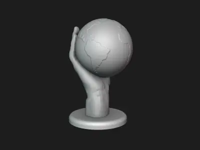 Hand Holding Globe 3D print model
