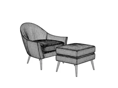 Armchair Ottoman 3D model