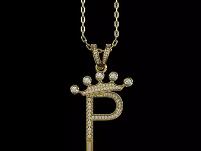 P letter pendant 3D print model