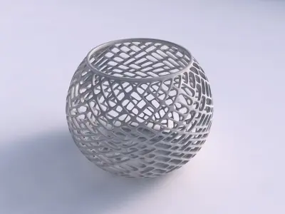 Bowl spheric with lattice tiles 3D print model