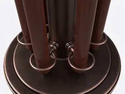 Billiard 6 Cue Free Floor Rack 3D model