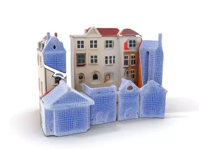 Charming European Buildings model pack Low-poly 3D model