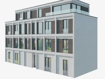 Modern Apartment Building 1 3D model