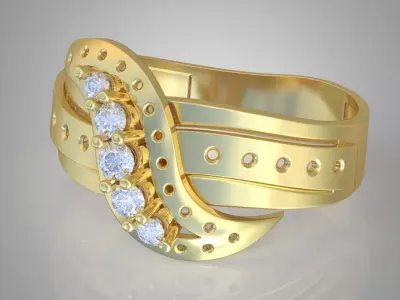 Diamond ring 0357 3D printable model Free 3D print model