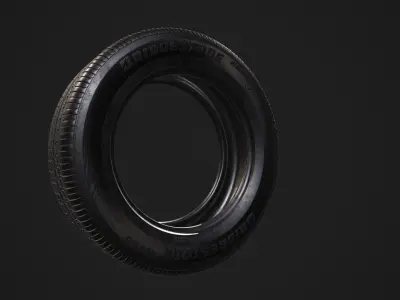 Tire for wheels Low-poly 3D model