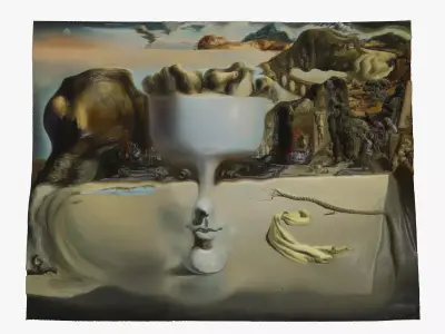 APPARITION OF FACE AND FRUITDISH ON A BEACH-SALVADOR DALI 3D print model