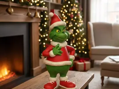 Santa grinch decorative sculpture christmas 3D print model