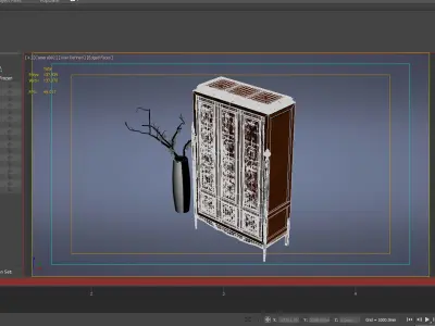 cabinet cabinet wardrobe sofa bed table bookshelve 3D model