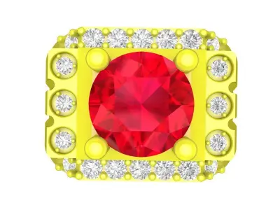 A4789 Fashion Diamond Men Ring 3D Model 3D print model