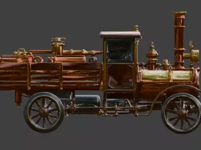 Steampunk Heavy Cargo Truck 3D Model Low-poly 3D model