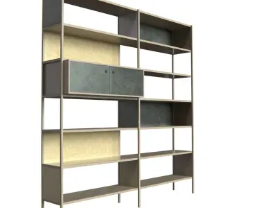 Shelves14 bookcase with shelves Low-poly 3D model