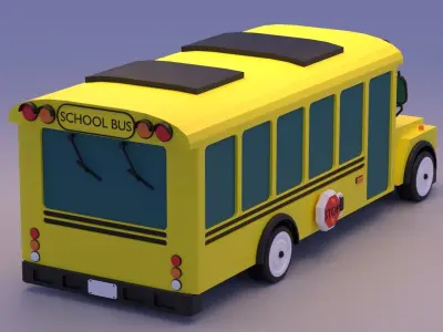 Cartoon School Bus 3D model