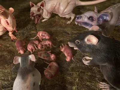 Rats Complete Pack Low-poly 3D model