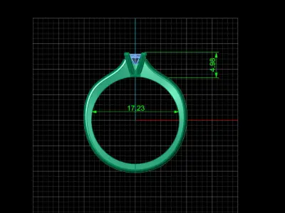 STL 3DM Print Ready Women Diamond Ring Lightweight Printable  3D print model 113