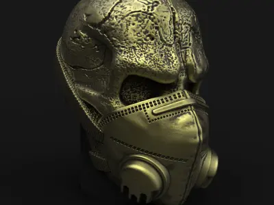 Skull Pendant jewelry with mask vol2  3D print model