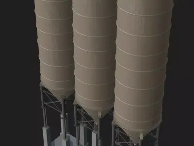 Industrial silo 3D model