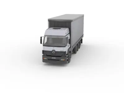 Mercedes-Benz Axor 3228 Cargo Truck HQ Model Low-poly 3D model