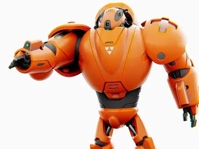 COMBAT DROID M-3000 Rigged for Unreal Engine - Unity - MIXAMO 3D model