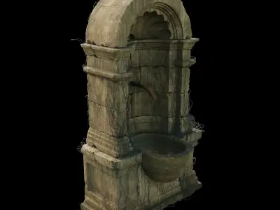 Interior Stone Fountains Low-poly 3D model