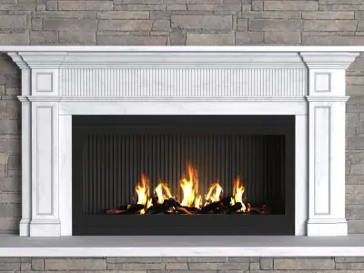 Modern fireplace in classic style ArtDeco 3D model