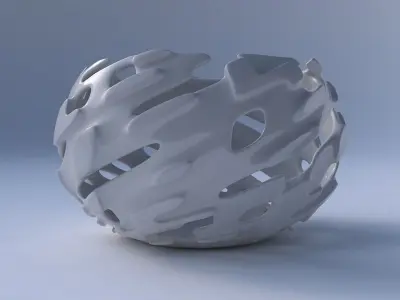 Bowl spheric twisted with smooth cuts and bulges   3D print model