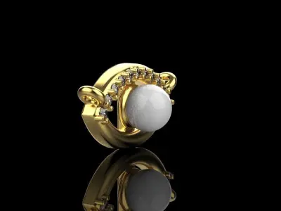 Eye pendant with pearl 3D print model