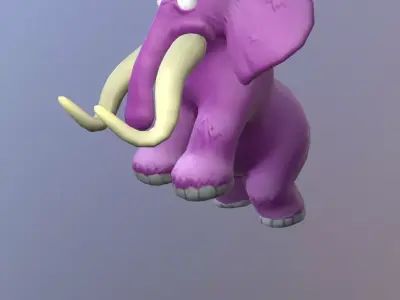 Low poly elephant mammoth Low-poly 3D model