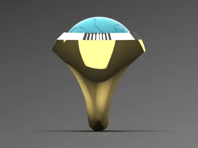 gemstone man gold ring mr0164 3D print model