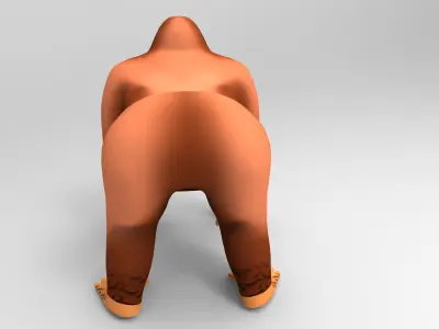 3D Cartoon Model Gorilla Animated and Rigged Low-poly 3D model