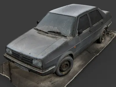 Volkswagen Jetta 1990 RAW Scan 3D model