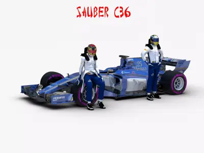 Sauber C36 Low-poly 3D model