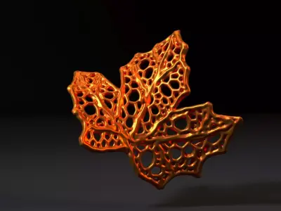 Decor maple autumn leaf 3D print model
