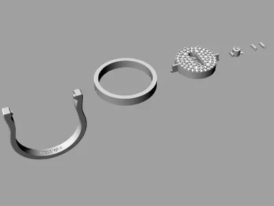 Messika Ring Gold  3D print model