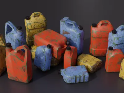 Fuel cans Low-Poly 3d models Low-poly 3D model