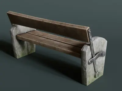 Reversible Bench Low-poly 3D model