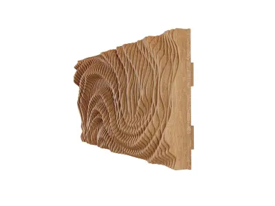 Parametric Wavy Wooden Wall Decor 19 - wood cutting machines  3D model