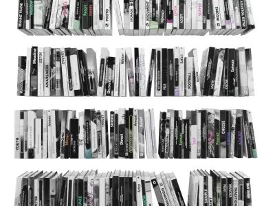 Books 150 pieces 2-2-1 Low-poly 3D model