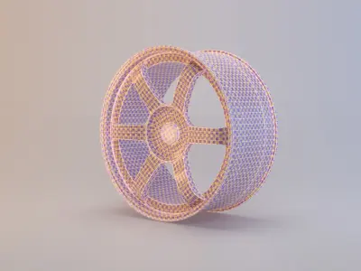 6 Spoke Rim Low-poly 3D model