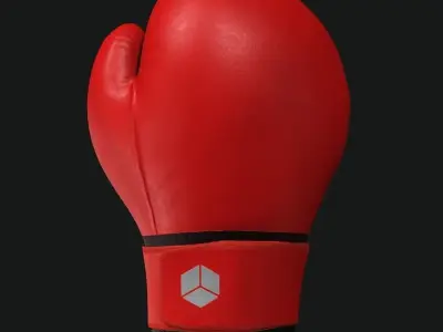 Boxing Gloves-Red Low-poly 3D model