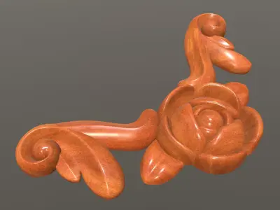 Furniture Pattern Rose - 001 Low-poly 3D model