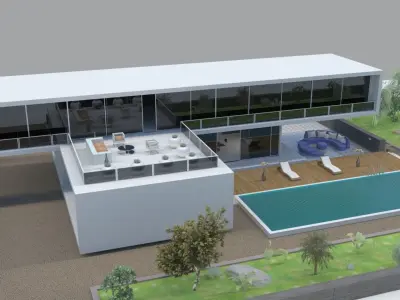 villa modern house 3D model