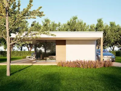 Modern Villa 3D Model White House IFC SKP OBJ FBX GLB 3D model