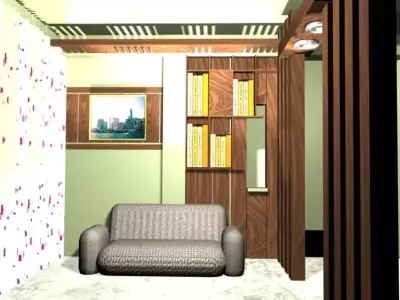 Living room decoration Free low-poly 3D model