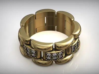 Luxury Queen Diamond Link Ring Free 3D print model